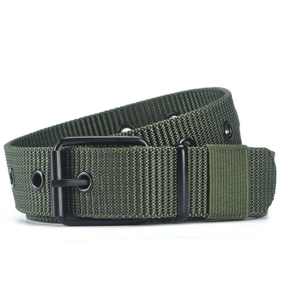 Versatile Simple Nylon Canvas Braided Belt Casual Luxury Design Weave Waist Band Pin Buckle Waistband For Man