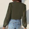 VEZFAA Women's Fashion Casual Solid Color Print Spring Fall Long Sleeve V-Neck Bodysuits