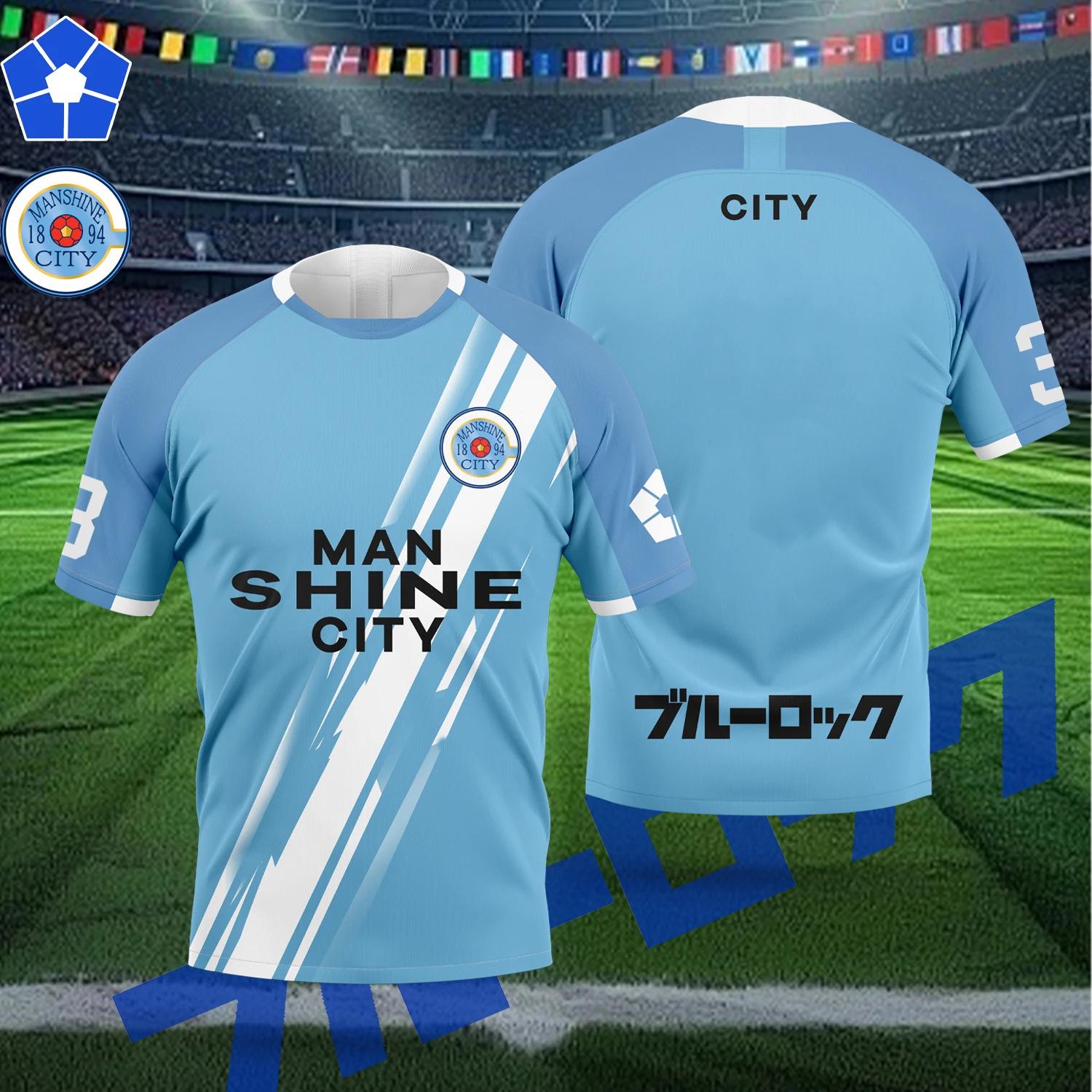 

Custom Blue Lock Manshine City Cartoon Anime NAGI Cosplay Men Jersey Summer Sports Short Sleeve Children Tee Tops Women T-shirt 5XL