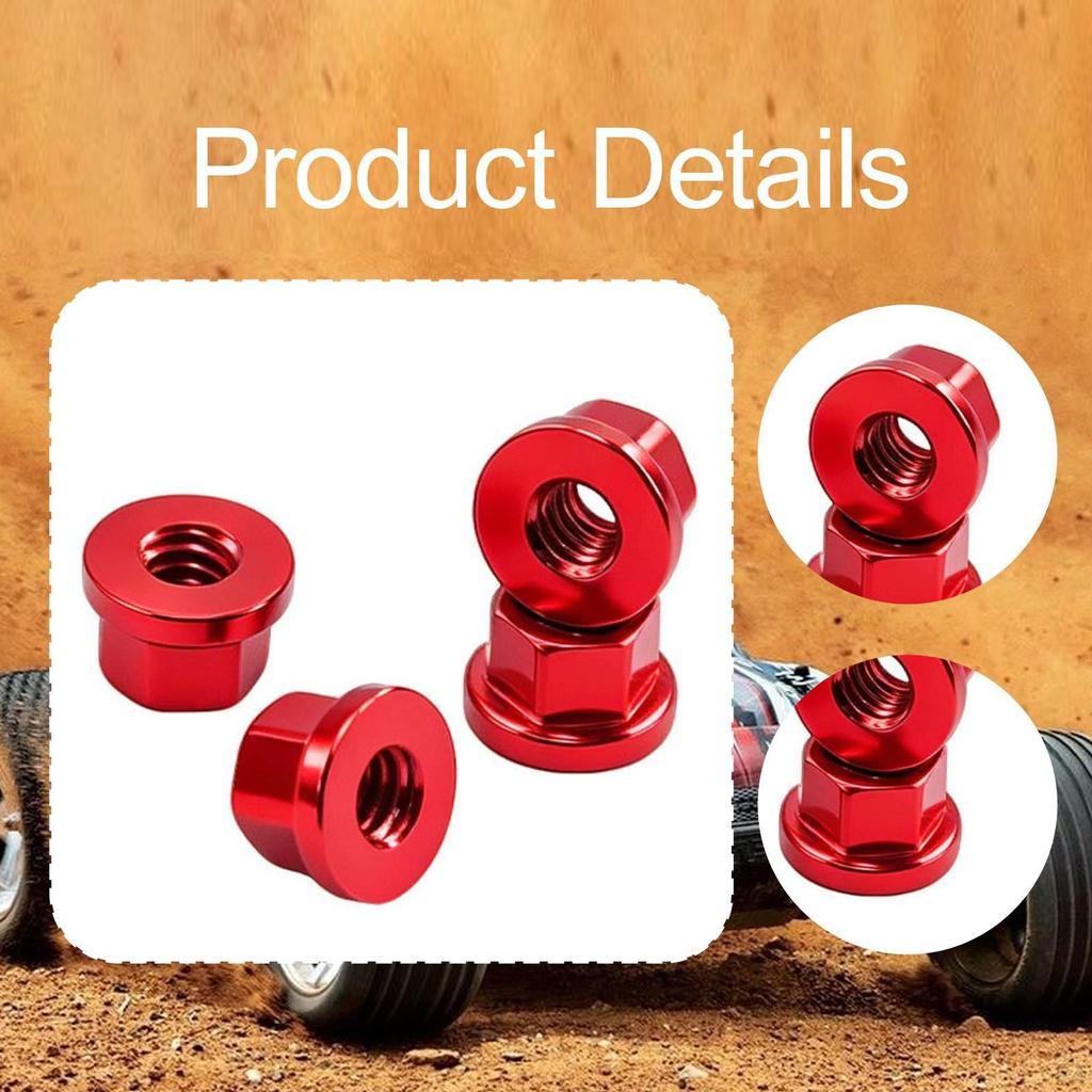 4 M2 Flange Wheel Nuts for 1/30 RC Crawler, Premium Aluminum Alloy Replacement Parts SCX30