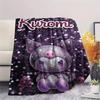 1PC Kuromi Print Flannel Blanket, High quality All Seasons, Home Decor, Warmth and Comfort, Perfect for Christmas Gifts