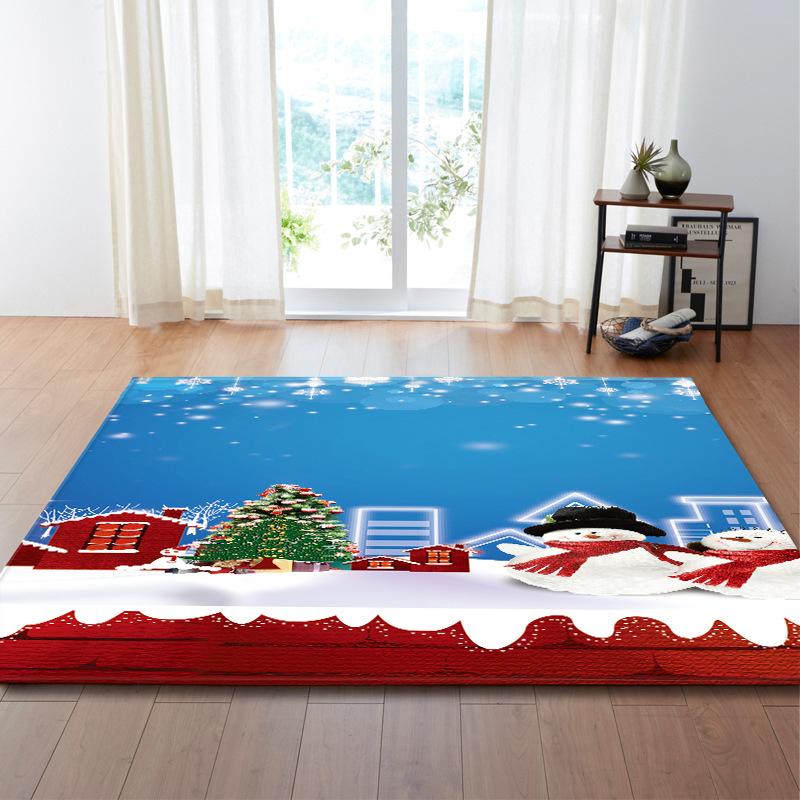 Merry Christmas Living Room Carpet Xmas Santa Claus Stocking Area Rug Festival Home Decor Bedroom Rug Xmas Gift Kids Play Mat