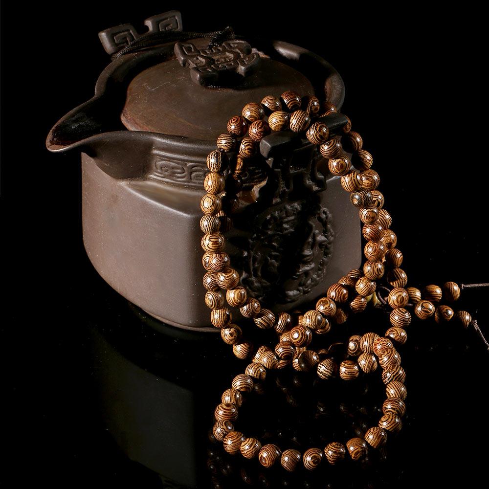 Fashion NEW Wenge Beads Wooden Bangle Jewelry Rosary Buddha Mala Bracelet Prayer Beads
