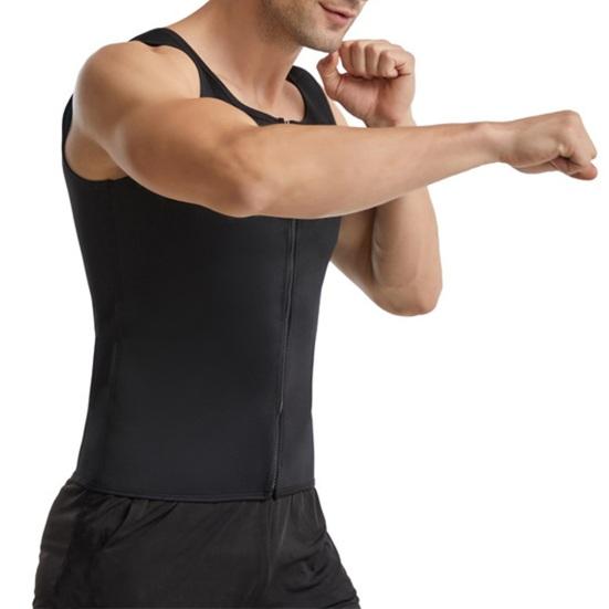 Men Fitness Vest O-neck Sleeveless Zipper Placket Protection Vest Muscle Defining Vest Safety Pullover Tank Tops
