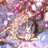 Lovely Cute Bunny Hard Enamel Pin Fashion Cartoon Animals Pastel Cherry Blossoms Brooch Medal Jewelry Gift