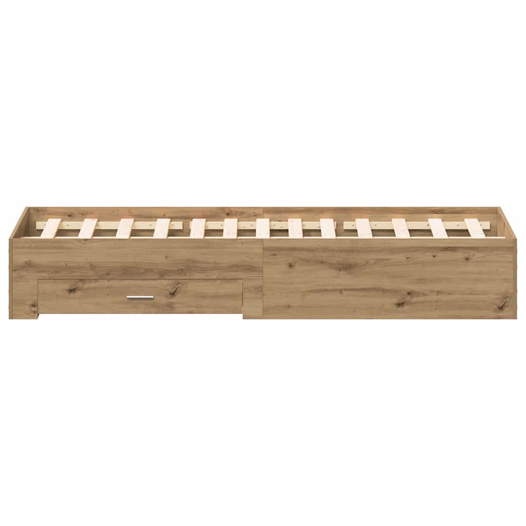 Artisan Oak Bed Frame 135 x 190 cm Wood Based Material