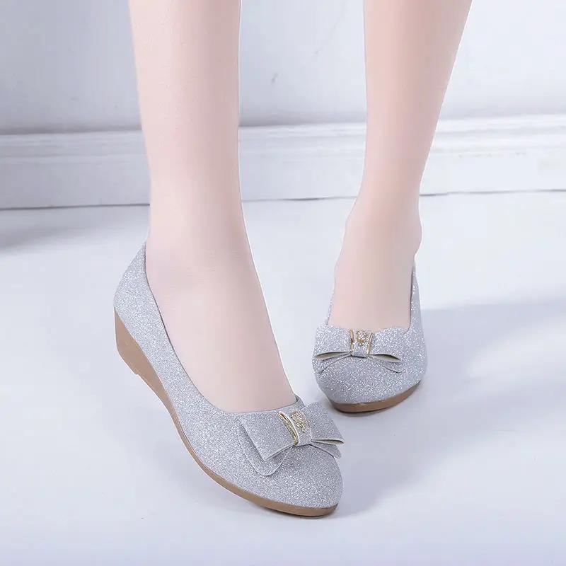 Fashion With Bow Round Toe Ladies Pumps Medium Heels Women's Shoes Beau Today Chic Point Young Quick Delivery On Sale Shoe Wholesale Y2k