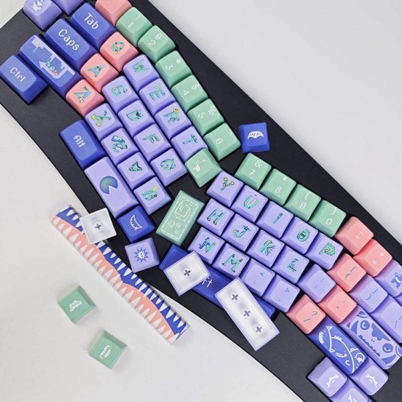 Keycaps 126PCS StayupMonster Keycaps DA file Full Set Keycap DyeSubbed Thick PBT for Gaming Mechanical Keyboard