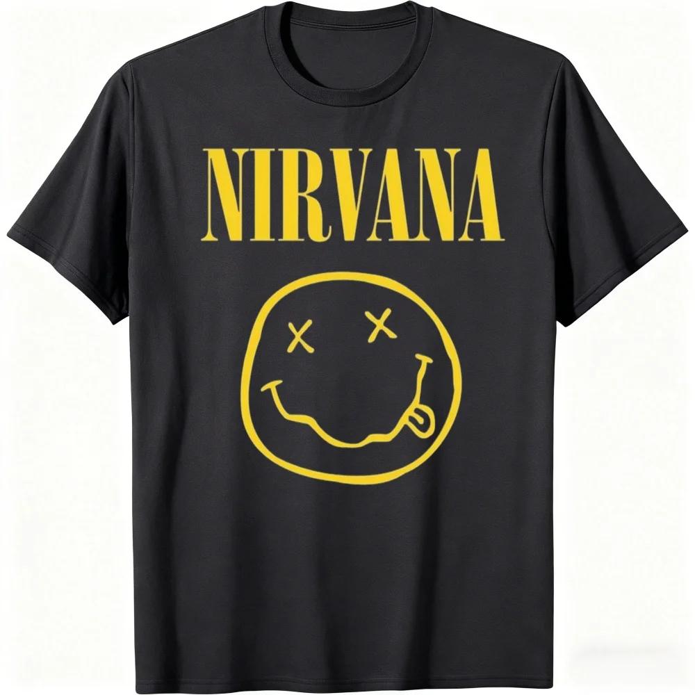 2026New Nirvana Rock Band Unisexs Tshirt HipHop Style Unisexs and WomenY2K Tee Casual Loose Outdoor Street Unisex Clothes
