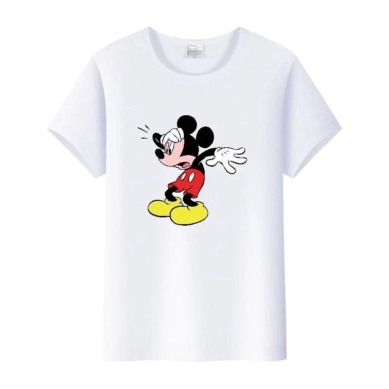 Funny Cartoon Tshirt Top Summer Blouses Short Sleeve T-shirt White Tee Mickey Mouse Graphic Clothes Gift Unisex