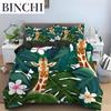 Cartoon Giraffe König Königin Bettbezug Jungen Mädchen Tier Bettwäsche Set Wildtiere Deckenbezug Polyester Bettdecke