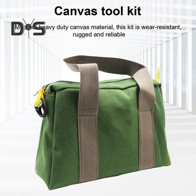 Wide Mouth Tool Bag Storage Organizer Pouch with Handle Large Capacity Multipurpose Heavy Duty Canvas Tool Storage Bag