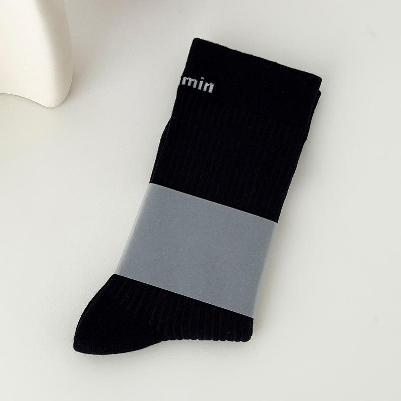 Female Spring and Autumn Macarone Solid Color Anti Pilling Sports Tall Cotton Socks