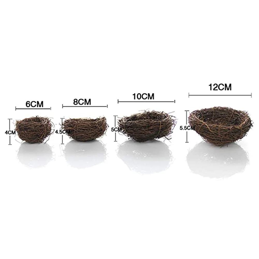 Nature Bird Nest Rattan Birds Nest Handmade Craft Vine Simulation Bird Nest Egg Decor Props Home Garden Window Decoration