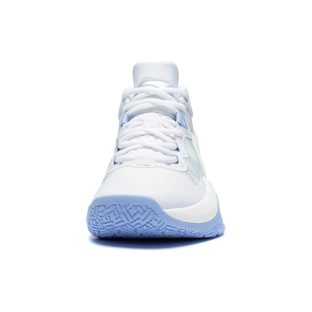 Li Ning Light Speed 1.0 Textil, TPU Niedrig geschnittene Basketballschuhe Herren Weiß Blau ABAS041-4