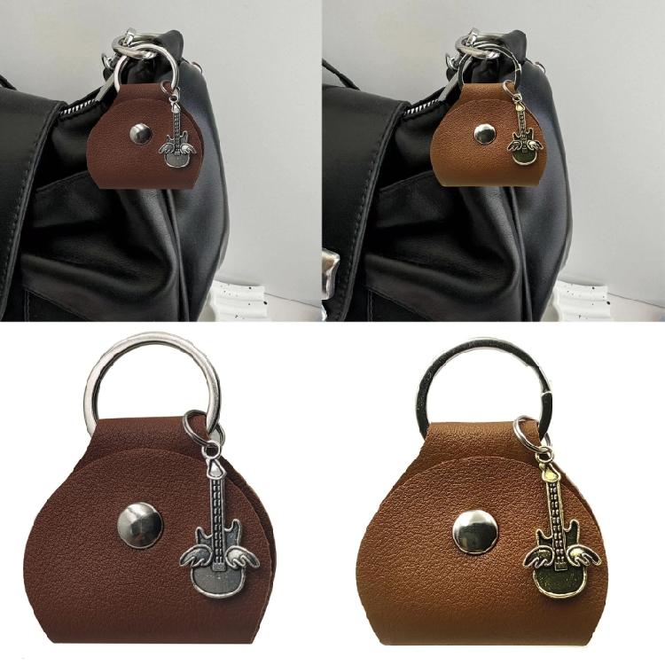 Guitar Plectrum Storage Bag Guitar Pick Storage Box Guitar Pick Pouch Practical Pick Container Leather Texture for Picks