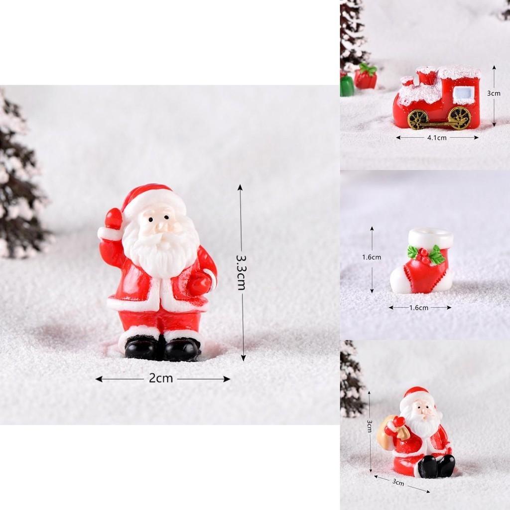 Adorable Mini Christmas Ornaments Featuring Resin Santa And Snowman Micro Landscapes