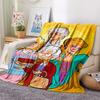 1PC The Golden Print Flannel Blanket, High quality All Seasons, Home Decor, Warmth and Comfort, Perfect for Christmas Gifts
