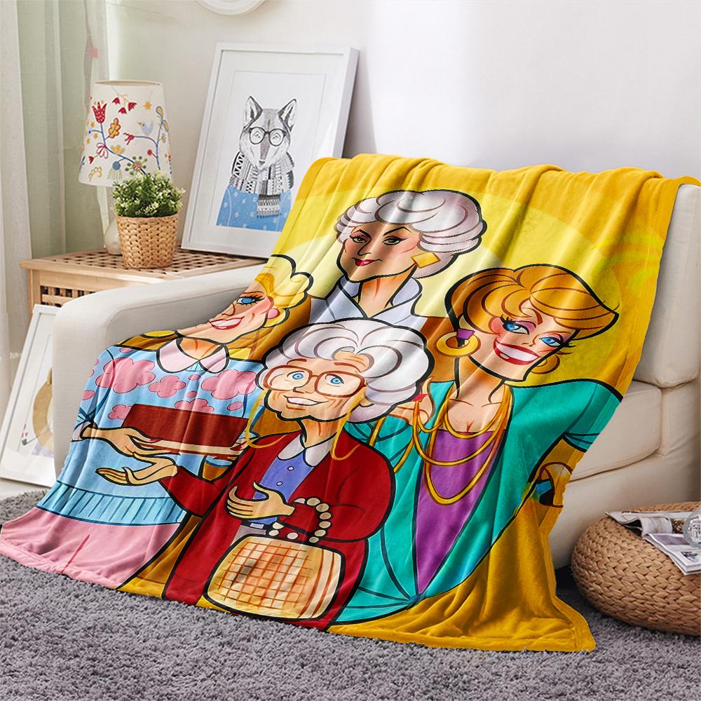 1PC The Golden Print Flannel Blanket, High quality All Seasons, Home Decor, Warmth and Comfort, Perfect for Christmas Gifts