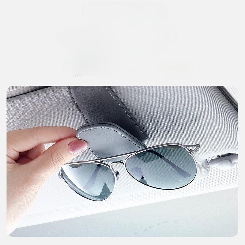 1Pc Car Visor Glasses Clip Multifunctional Car Glasses Frame Leather Car Storage Box Car Sunglasses Clip Clip