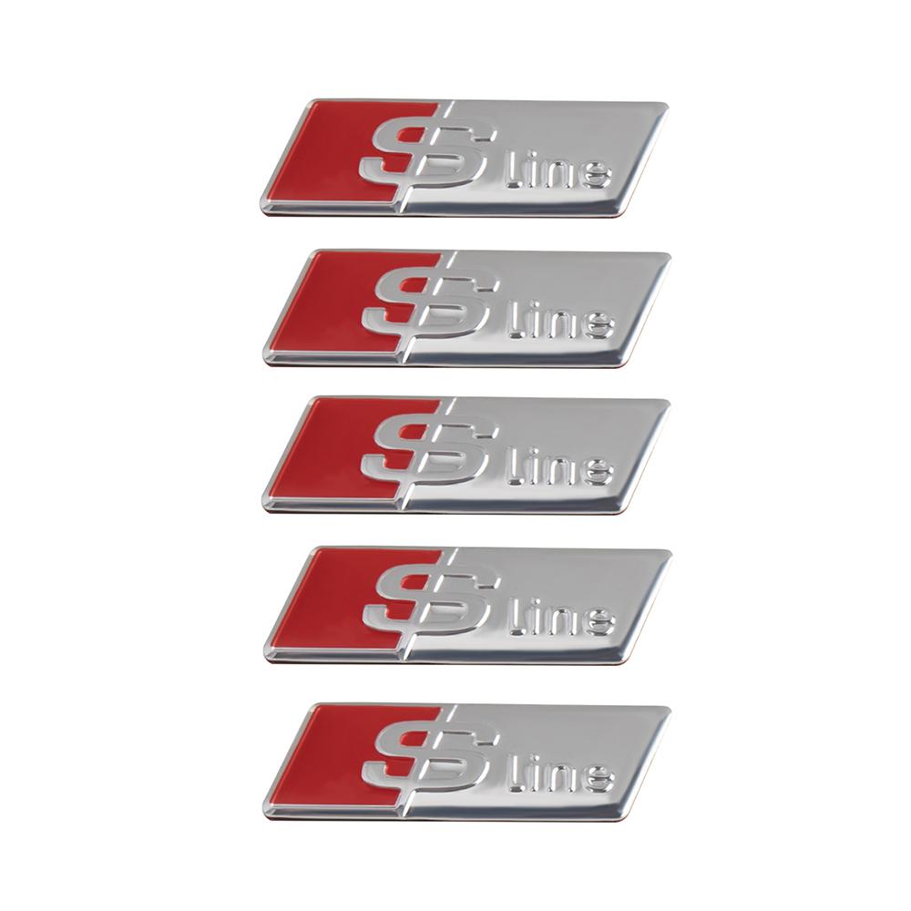 2026 2/5/10Pcs Car RS Sline Badge Steering Wheel Sticker Accessories for Audi Sline A4 B7 B8 B9 A3 8P 8V 8L A5 A6 C6 C5 C7 A1 Q2 Q3