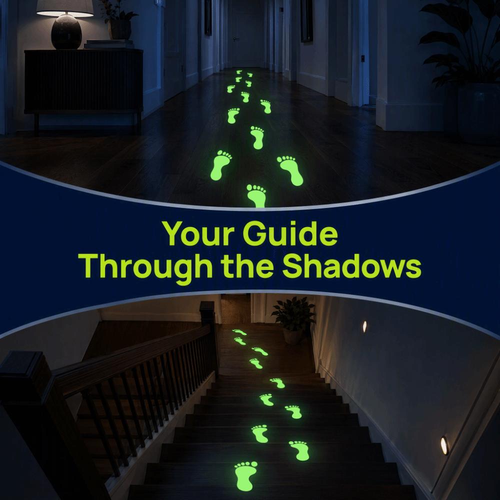 Waterproof 2D Flat Footprint Sticker Self-Adhesive Non-Slip Glow In The Dark Stickers Removable Unique Floor Wall Stickers