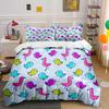 Cartoon Colorful Birds On Background Duvet Cover Set Digital Print Colorful Polyester Bedding With Zipper Closur For Kids Gifts
