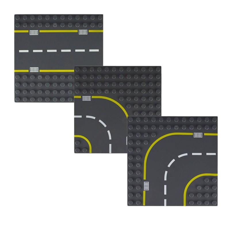 Diy Autobahn Straßenplatte Bausteine Steine Spielzeug Kompatibel mit Lego Duplo