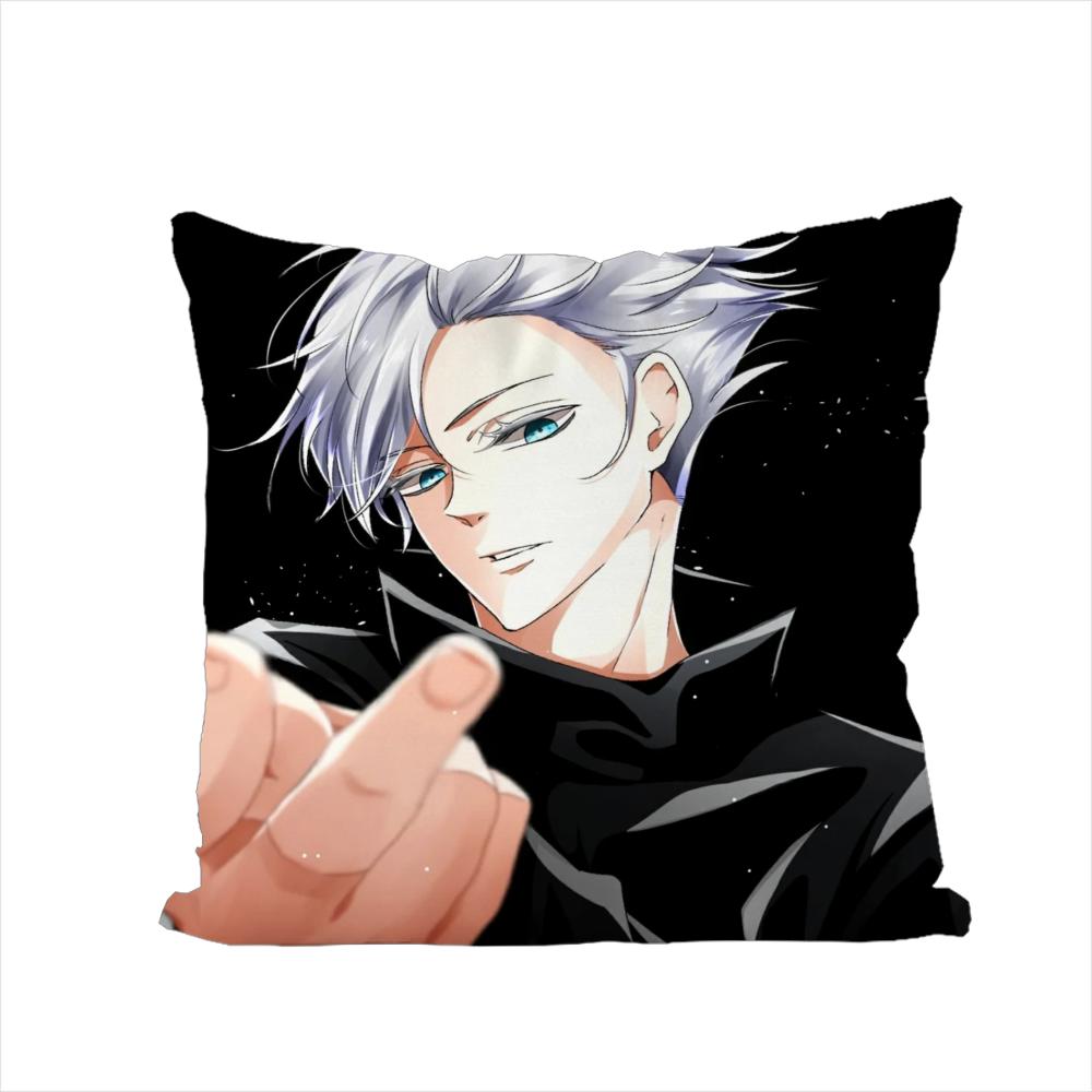 Anime Jujutsu Kaisen Pillow Case For Car Sofa Decorative Home Doublesided Print Plush Square Throw Pillow Cushion Cover