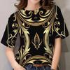 T-shirt Estiva da Donna Stampa Barocca 3D Manica Corta Lusso Moda Ragazza Top Tee Harajuku Tshirt Abbigliamento Taglie Forti Y2k