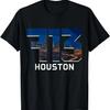 713 Houston Area Code Pride Skyline Texas Vintage T-Shirt