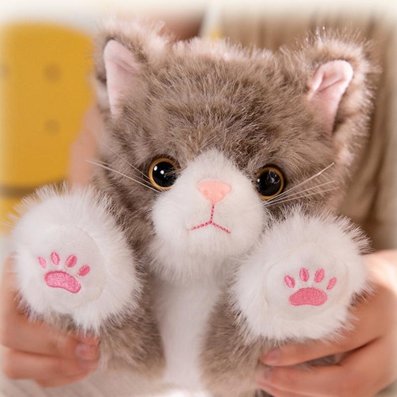 Realistische Stabile Plüschkatzen Spielzeug Weiche Gefüllte Katzen Freunde Bastelbedarf für Kinder Tägliche Nutzung Heimdekoration