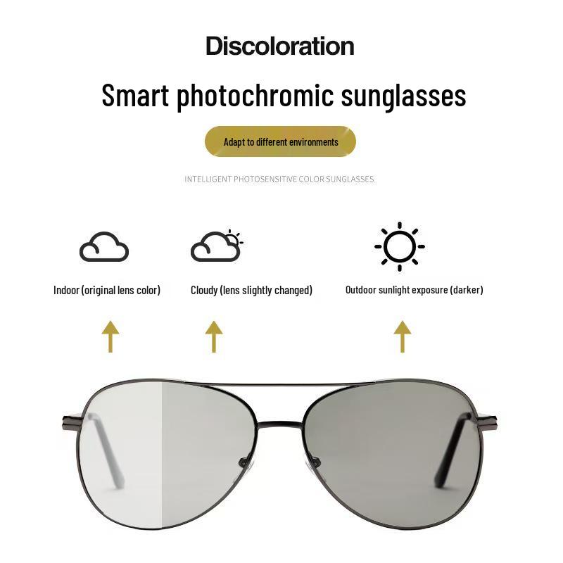 Premium Men's Foldable Color-Changing Polarized Sunglasses with UV Protection for Driving and Fishing