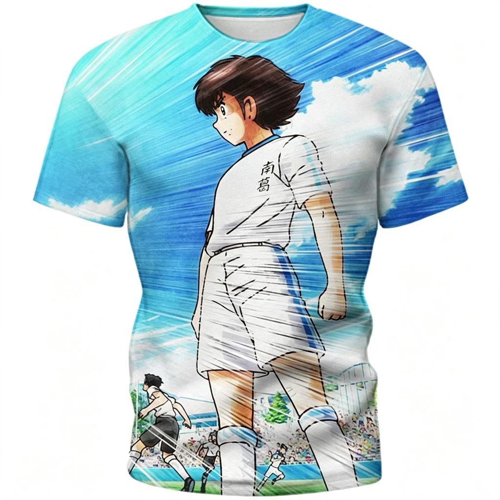 Sommer Freizeit Anime Tsubasa Trikot 3D Herren T-Shirt Damen T-Shirt Jungen Oberteil Kinder Eltern-Kind Schnelltrocknend Kurze Ärmel Kinder T-Shirt