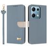 For Xiaomi Redmi Note 14S 4G Case Bowknot Decor Wallet Leather Phone Cover with Wrist Strap