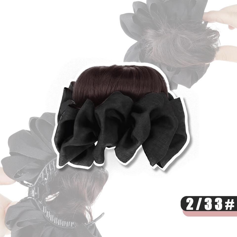 Bun Wig Synthetic Wig Grip Style Straight Doughnut Bun Wig Is Suitable for Novice Ladies and Girls To Wear In Daily Festivals