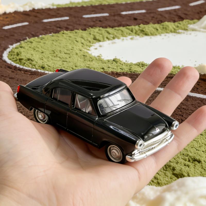 1:43 Gaz 21 Alloy Diecast Vintage Car Model Light Sounds Classic Pull Back Miniature Vehicle Replica For Collection Gift