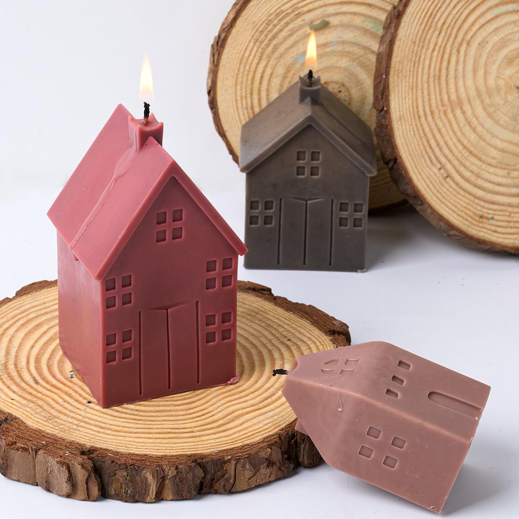 Forma silikonowa 3D Dom na świece DIY Ręcznie robiona Domy z oknami Formy na mydło aromatyczne Forma do odlewania gipsu żywicznego Dekoracja domu Rzemiosło Prezenty