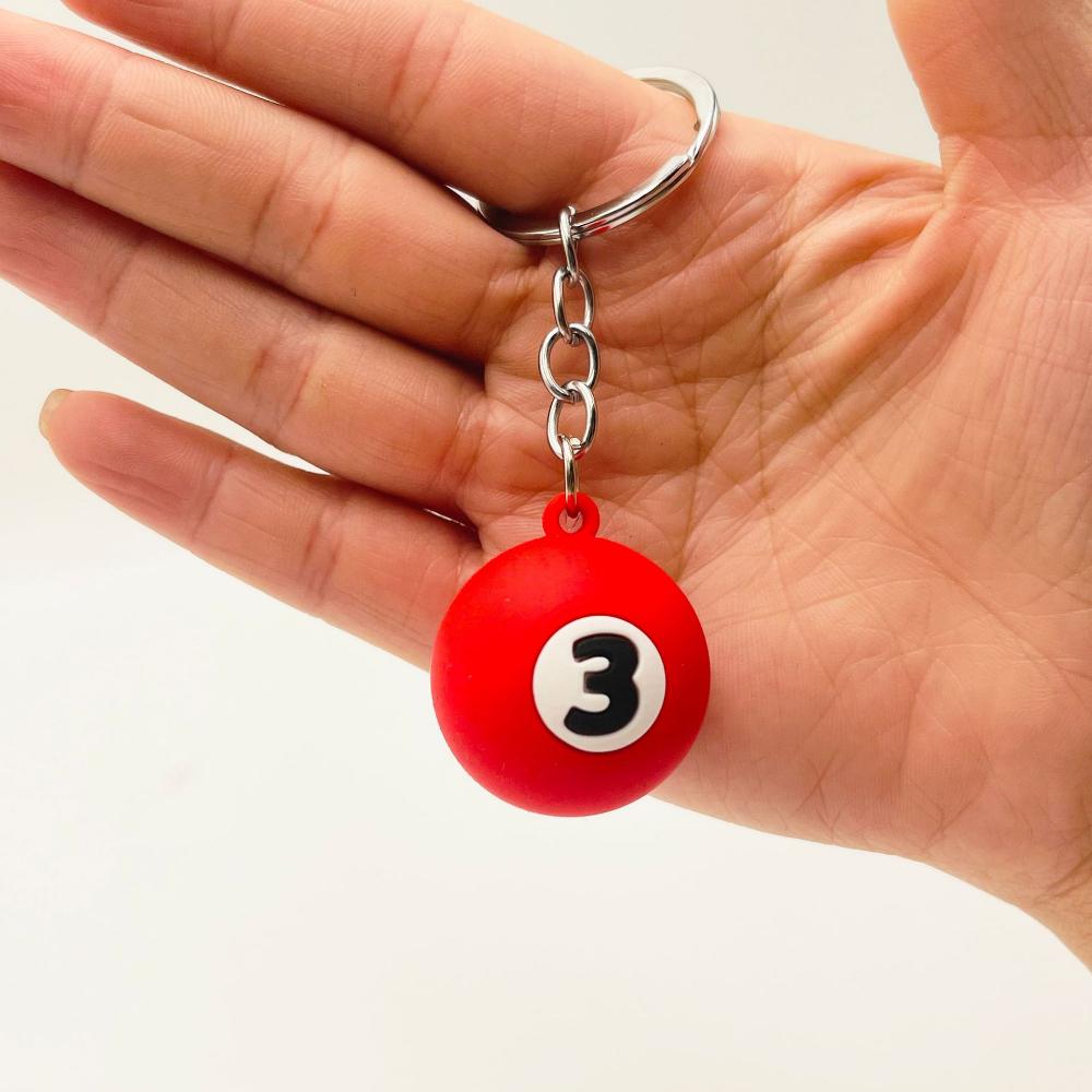 Lucky Differet Color Billiard Ball KeyChain Gifts Snooker Table No.8 Black Ball Key Rings Snooker Cue Accessories