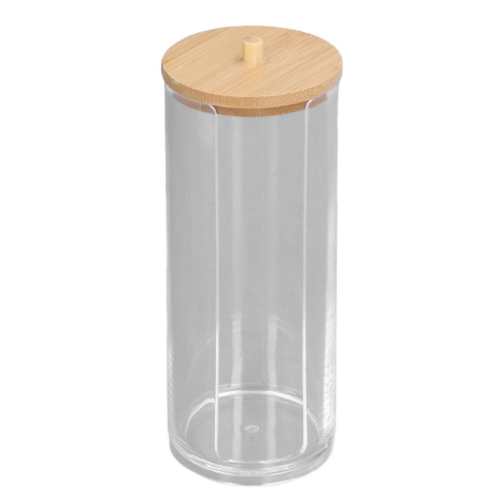 Transparent Makeup Cotton Swabs Holder PS Cosmetic Pads Container Cotton Rounds Holder  Bathroom