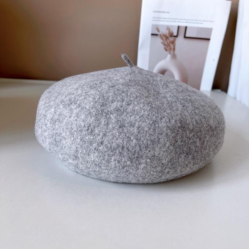 Australische Haar-Baskenmütze Kinder-Malermütze Aufgewertetes gestreiftes Schweißband Zarte dreidimensionale Pilzmütze Wollknospenmütze