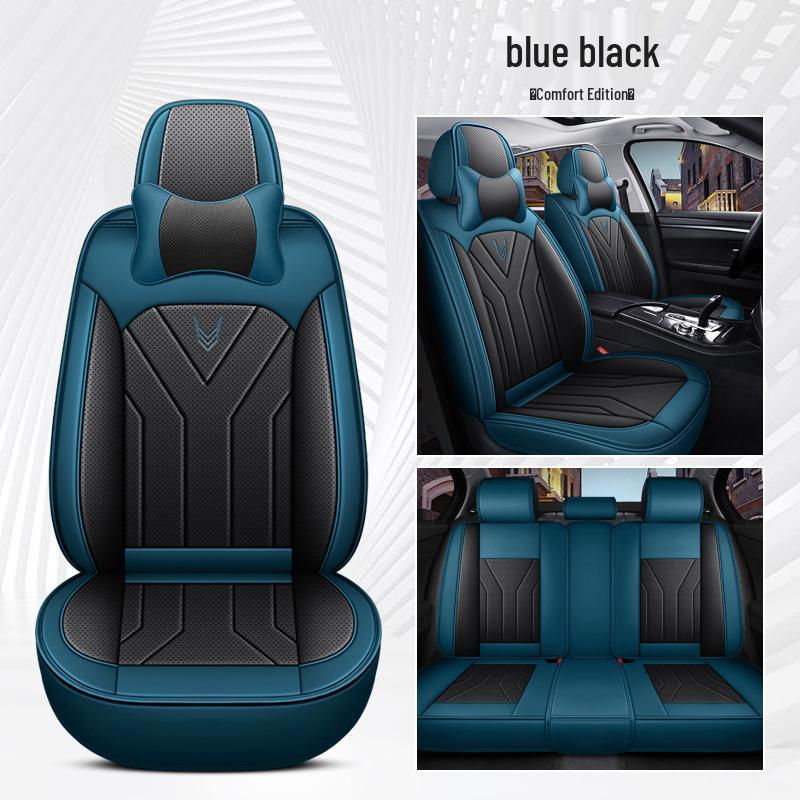 Universal Nappa Leather Car Seat Cushion and Cover - All-Season Full Surround Design