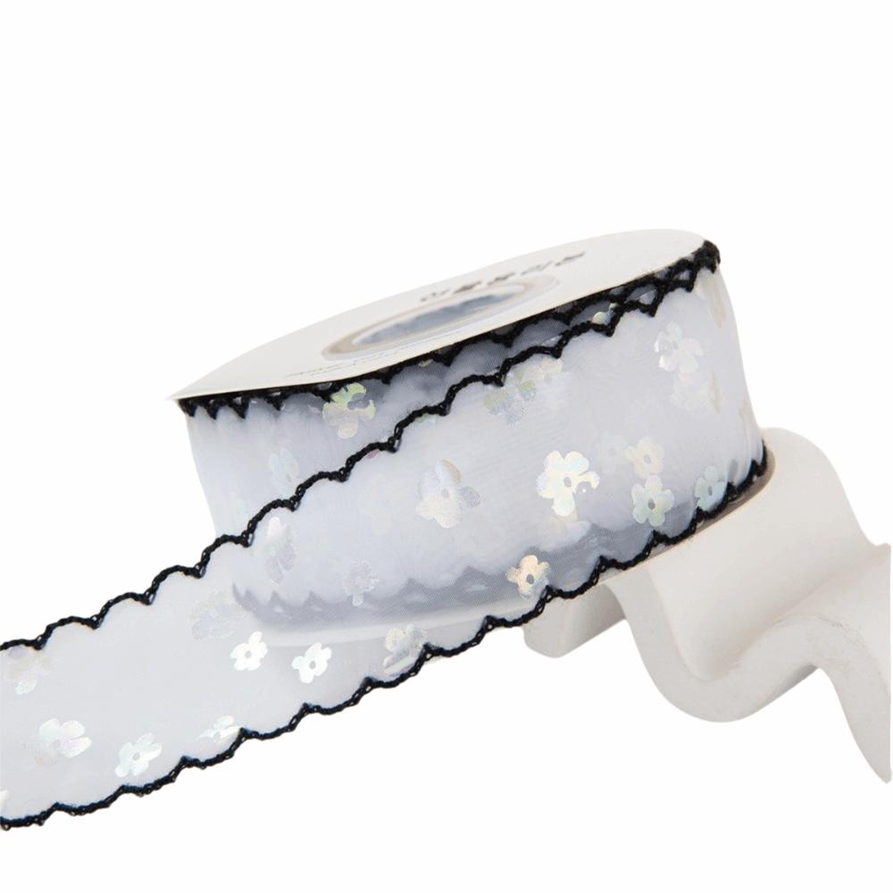 Sequin Snow Gauze Fabric Ribbons Stripe Pattern DIY Ribbons New Satin Ribbons  Gift Wrapping