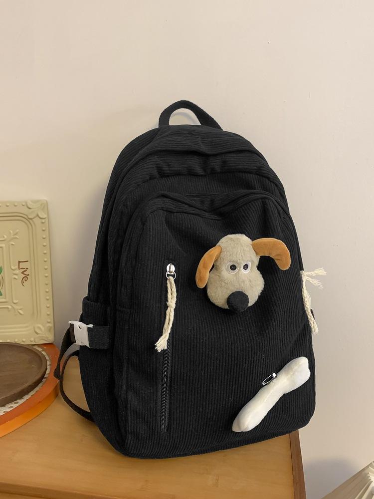 This Year, It Is Popular for Junior High School and High School Students To Use Practical Schoolbags, Backpacks, Light Retro Corduroy In Autumn and W