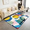Retro Memphis Style Geometric Print Area Rug, 80s Neon Colorful Non-Slip Floor Mat for Living Room Bedroom Home Decor Carpet