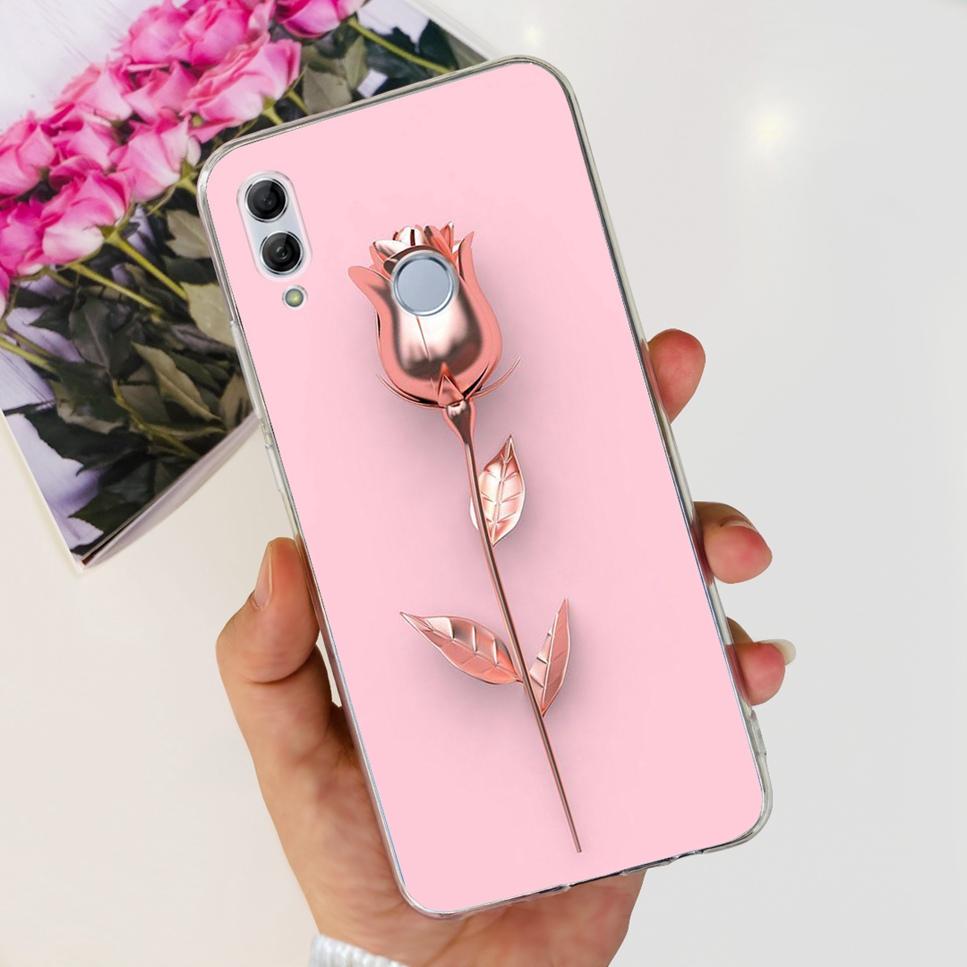 For Honor 10 Lite HRY-LX1 Case Luxury Flower Love Soft TPU Silicone Clear Cover For Huawei Honor 10Lite 6.21" Phone Case Fundas