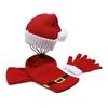 Santa Winter Hat with Scarf and Gloves Set for Unisex Adult Winter Headgear Accessory Photo Props