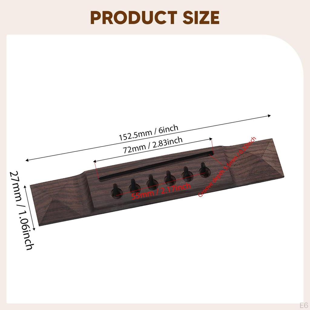 Guitar Bridge Accessories Compact Replace Lightweight Music Instrument Part for 6 String