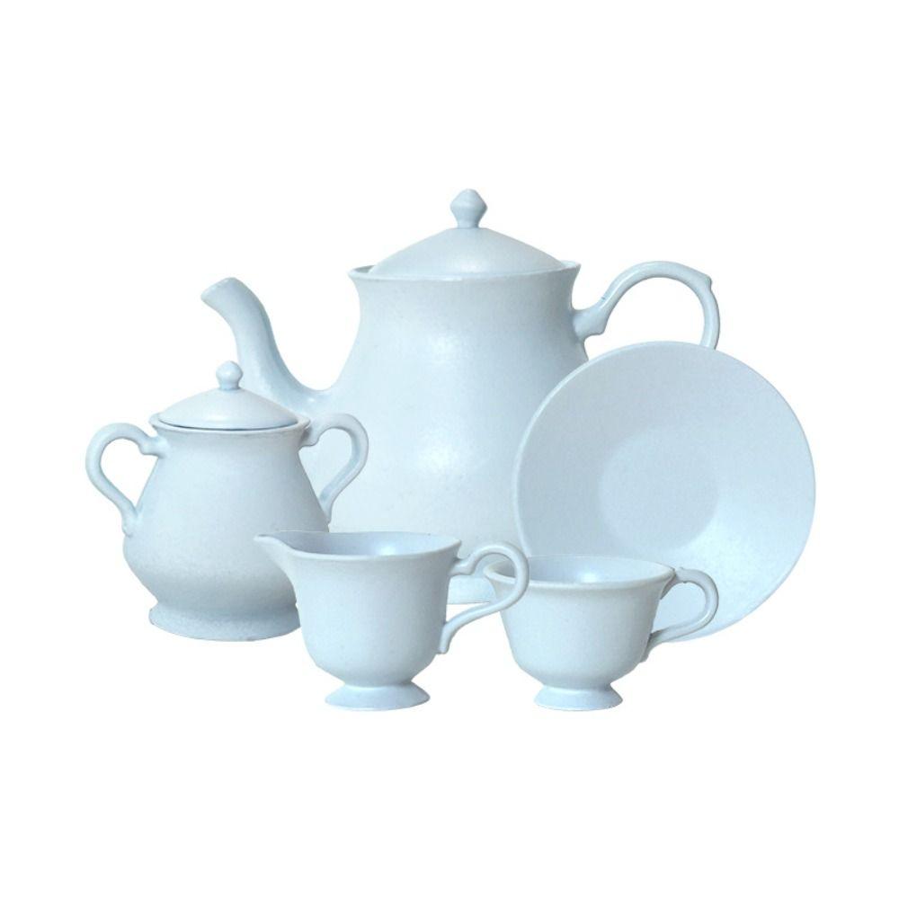 5Pcs/Set Model Miniature Porcelain Tea Cup Set Teapot Miniature Scene Toy  Dollhouse Accessories