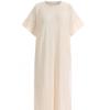 SHop   Women FriLl Pleated Round Daily Easywear H Line Half Sleeve Long Dress Ll